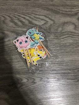 Pokémon Cocktail Prikkers — Verjaardag Decoratie 24 stuks - cupcake topper / traktatie