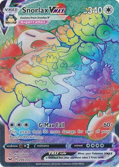 &gt;&gt; Snorlax VMAX Hyper Rare (Rainbow) // Pok&eacute;mon kaart 