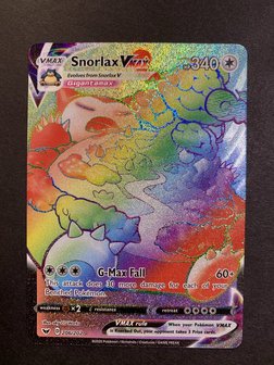 &gt;&gt; Snorlax VMAX Hyper Rare (Rainbow) // Pok&eacute;mon kaart 