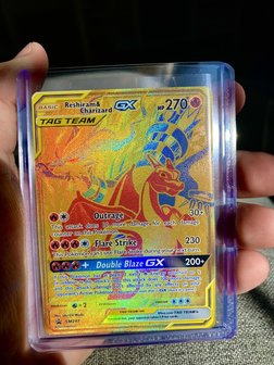 GOLD Reshiram &amp; Charizard GX Full Art