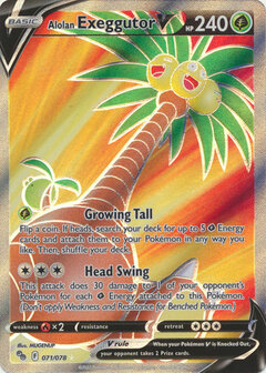 Alolan Exeggutor V - 071/078 - Full Art Ultra Rare // Pok&eacute;mon kaart (Pok&eacute;mon GO)