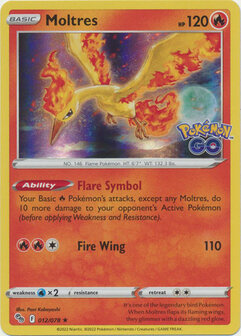 Moltres - 012/078 - Holo Rare // Pok&eacute;mon kaart (Pok&eacute;mon GO)