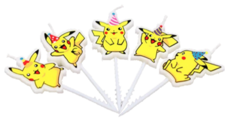 5 Pikachu Verjaardagskaarsen &mdash; Multiverpakking