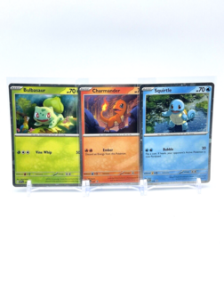 Set van 3 kaarten: Squirtle, Charmander, Bulbasaur