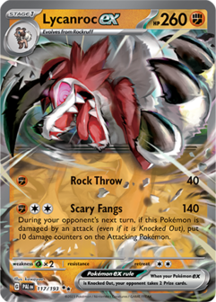 Lycanroc EX Double Rare - PAL 117 - Pok&eacute;mon kaart (Scarlet &amp; Violet - Paldea Evolved)