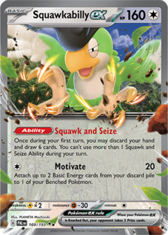 Squawkabilly EX Double Rare - PAL 169 - Pok&eacute;mon kaart (Scarlet &amp; Violet - Paldea Evolved)