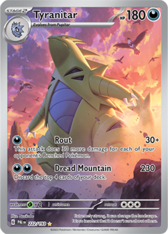 Tyranitar Illustration Rare - PAL 222 - Pok&eacute;mon kaart (Scarlet &amp; Violet - Paldea Evolved)