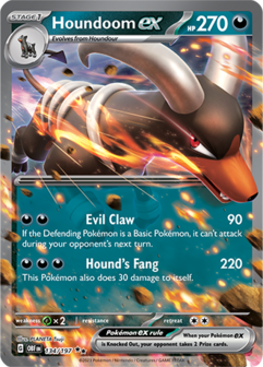 Houndoom EX Double Rare - OBF 134 - Pok&eacute;mon kaart (Scarlet &amp; Violet - Obsidian Flames)