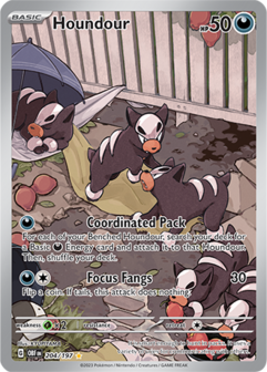 Houndour Illustration Rare - OBF 204 - Pok&eacute;mon kaart (Scarlet &amp; Violet - Obsidian Flames)