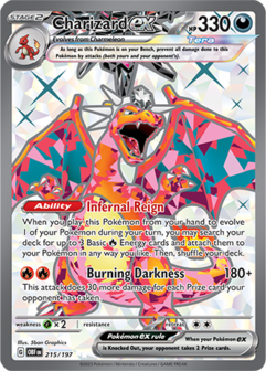 Charizard EX Ultra Rare - OBF 215 - Pok&eacute;mon kaart (Scarlet &amp; Violet - Obsidian Flames)