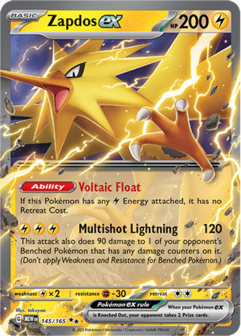 Zapdos EX Double Rare - MEW 145- Pok&eacute;mon kaart (Scarlet &amp; Violet - 151)