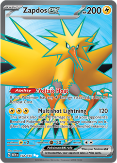 Zapdos EX Ultra Rare - MEW 192 - Pok&eacute;mon kaart (Scarlet &amp; Violet - 151)