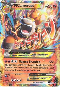 M Camerupt EX XY198 - Oversized Pokemon Kaart