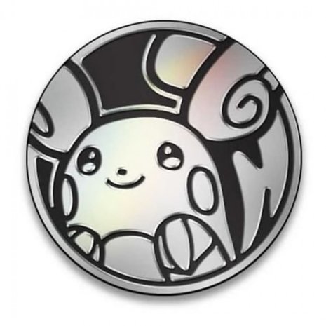 Pokemon Alolan Raichu Collectible Coin (Silver Rainbow Mirror)
