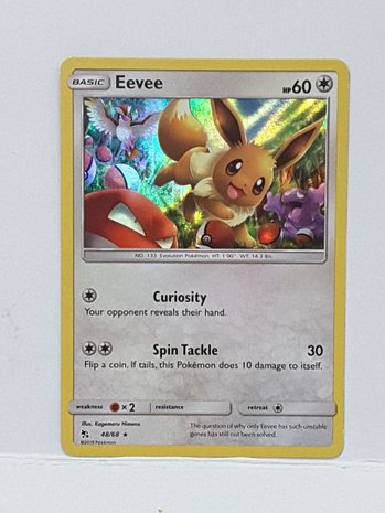 Eevee Holo Rare - 48/68 // Pokemon Kaarten (Hidden Fates)