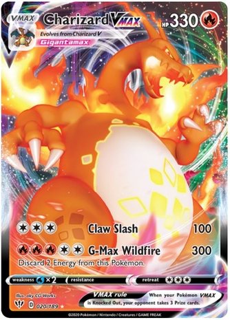 >> Charizard VMAX - 020/189 // Pokémon kaarten (Darkness Ablaze)
