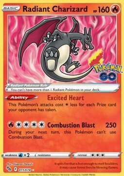 Radiant Charizard - 011/078 - Radiant Rare  // Pokémon kaart (Pokémon GO)