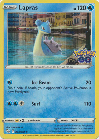 Lapras - 023/078 - Holo Rare // Pokémon kaart (Pokémon GO)