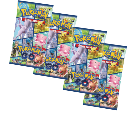 Actie: 4 x Pokémon GO booster pack + GRATIS Pokémon Sokken