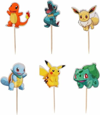 Pokémon Cocktail Prikkers — Verjaardag Decoratie 48 stuks - cupcake topper / traktatie