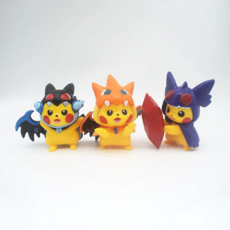 Pikachu's Cosplay Actiefiguren - Mega Charizard 6-8cm