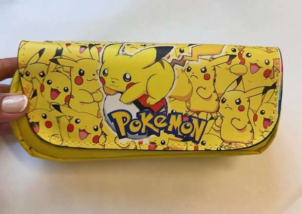 Pikachu Etui met dubbele rits geel