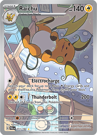 Raichu Illustration Rare - PAL 211 - Pokémon kaart (Scarlet & Violet - Paldea Evolved)