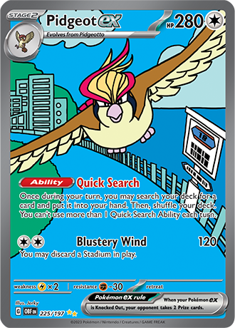 Pidgeot EX Special Illustration Rare - OBF 225 - Pokémon kaart (Scarlet & Violet - Obsidian Flames)