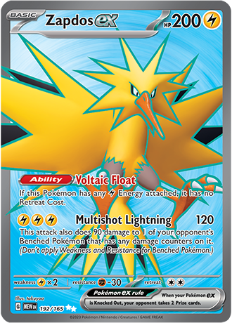 Zapdos EX Ultra Rare - MEW 192 - Pokémon kaart (Scarlet & Violet - 151)