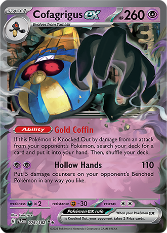 Cofagrigus EX Double Rare - PAR 076 - Pokémon kaart (Scarlet & Violet - Paradox Rift)