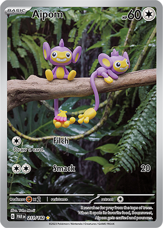 Aipom Illustration Rare - PAR 211 - Pokémon kaart (Scarlet & Violet - Paradox Rift)