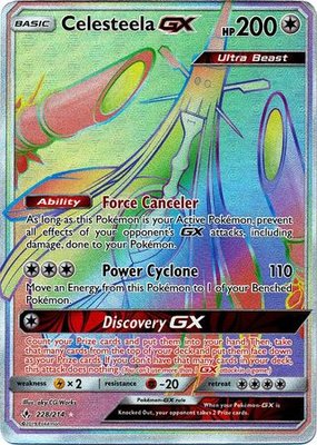 Celesteela Rainbow GX Hyper Rare Full Art // Pokémon kaart