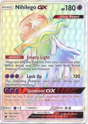 Nihilego Rainbow GX Hyper Rare Full Art // Pokémon kaart