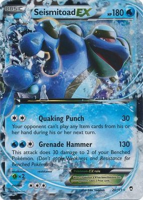 Seismitoad EX - 20/111// Pokémon kaart (Furious Fists)