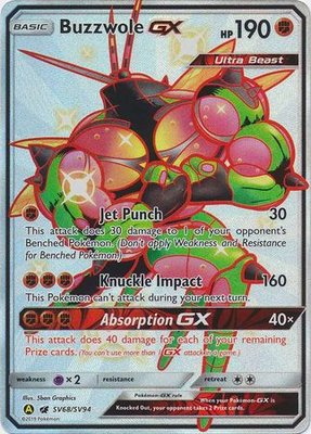 Buzzwole [SHINY GX] Full Art Ultra Rare Pokemon Kaart