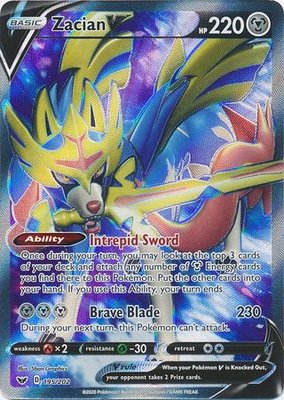 > Zacian V Full Art - 195/202 // Pokémon kaart (Sword & Shield)