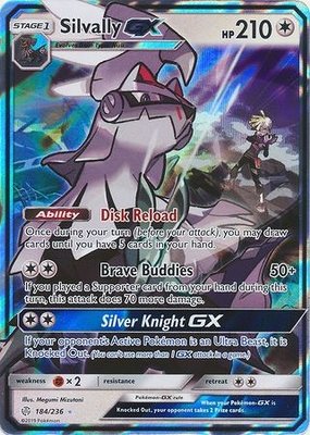 Silvally GX - 184/236 //  Ultra Zeldzame Pokémon kaart (Cosmic Eclipse)