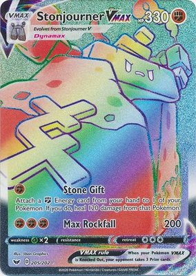 >> Stonjourner VMAX Hyper Rare (Rainbow) // Pokémon kaart