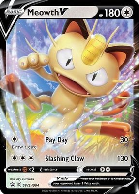 > Meowth V - SWSH004 // Pokémon kaart (Sword & Shield Promo)