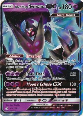 Dawn Wings Necrozma GX [ultra beast] - 63/156 //  Ultra Zeldzame Pokémon kaart (Burning Shadows)