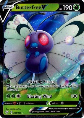 > Butterfree  V - 001/189 // Pokémon kaart (Darkness Ablaze)