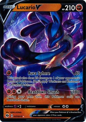 > Lucario V - 027/073 // Pokémon kaart (Champion's Path)