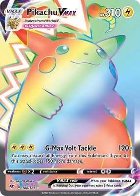 >> Pikachu VMAX - 188/185  [Hyper Rare] (Rainbow) // Pokémon kaart (Vivid Voltage)