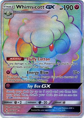 Whimsicott Rainbow GX Hyper Rare Full Art // Pokémon kaart (TAG-TEAM)