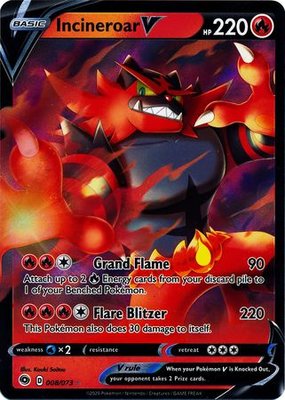 > Incineroar V - 008/073 // Pokémon kaart (Champion's Path)