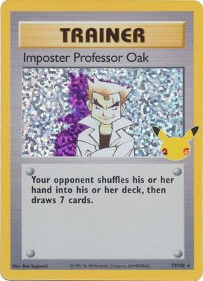 Imposter Professor Oak Holo Rare - 73/102 // Pokémon Trainer kaart (Celebrations)
