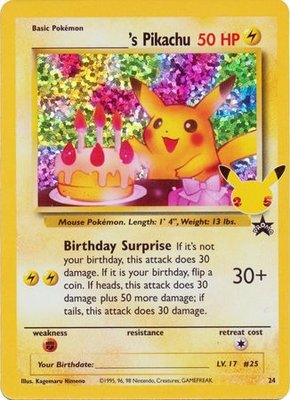 __'s Birthday Pikachu - 24 // Pokémon kaart (Celebrations)