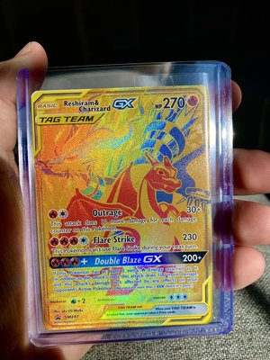 GOLD Reshiram & Charizard GX Full Art