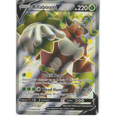 > Shiny Rillaboom V Full Art - SV105/SV122 // Pokémon kaart (Shining Fates)