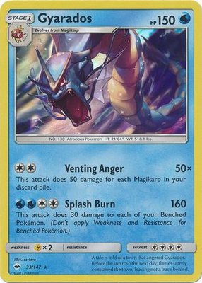 Gyarados Holo Rare - 33/147 // Pokemon Kaarten (Burning Shadows)